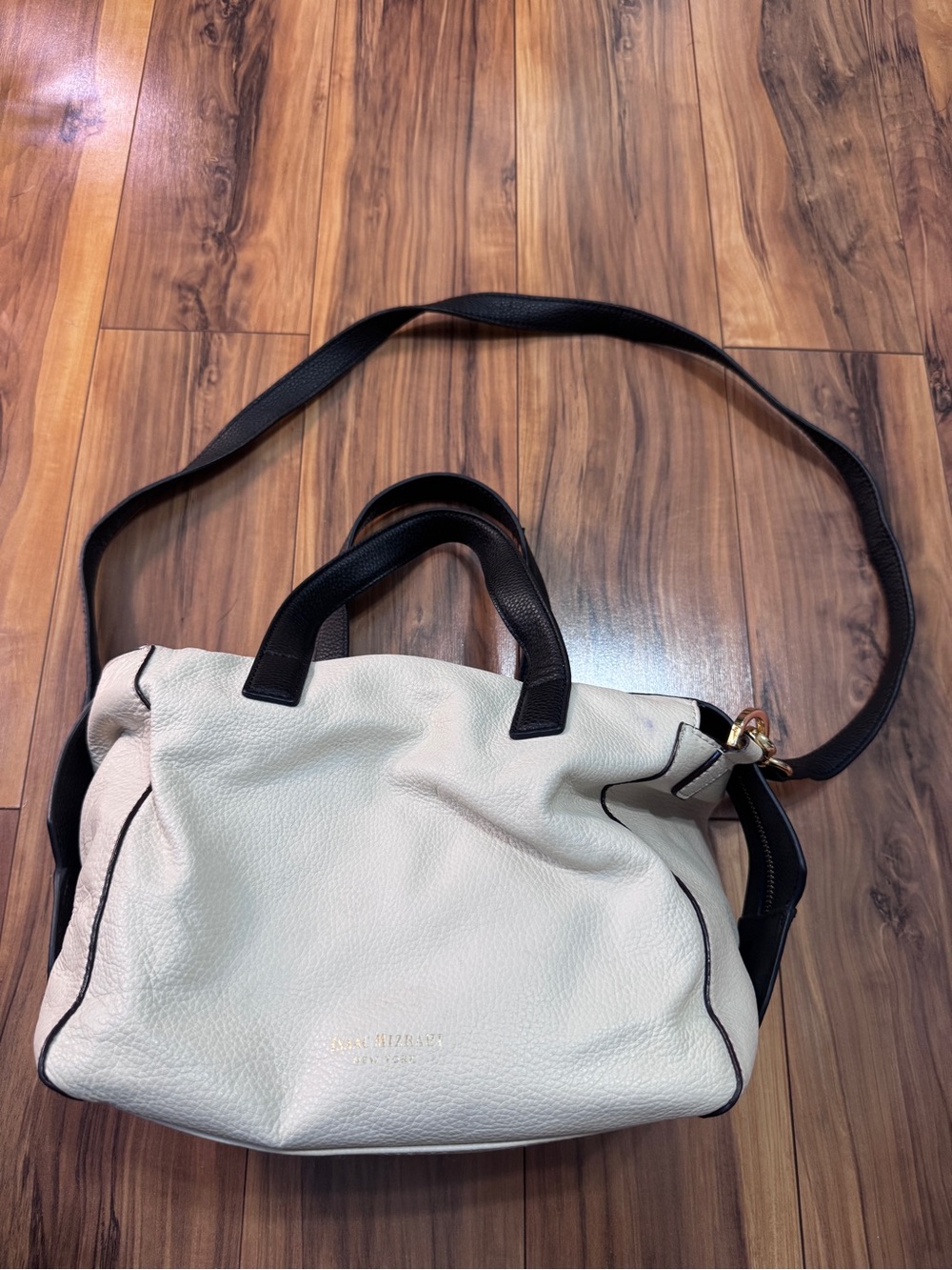 Isaac Mizrahi NY White Pebbled Leather Bag